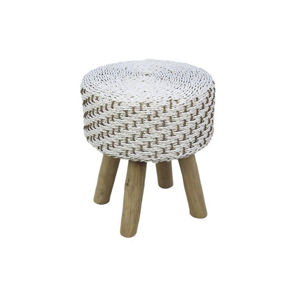 Bílá stolička HSM collection Art of Nature Raffia, ⌀ 43 cm
