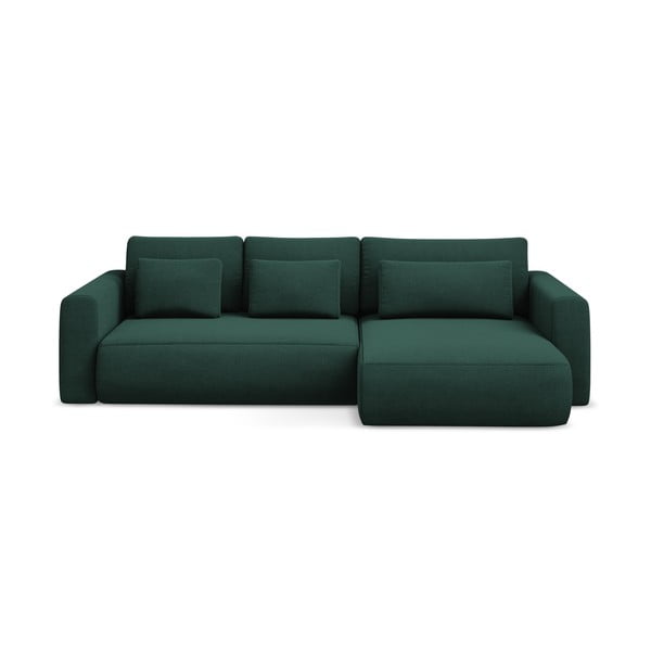 Divano angolare verde allungabile/con contenitore (con penisola a destra/con chaise lounge) Kapua – Makamii