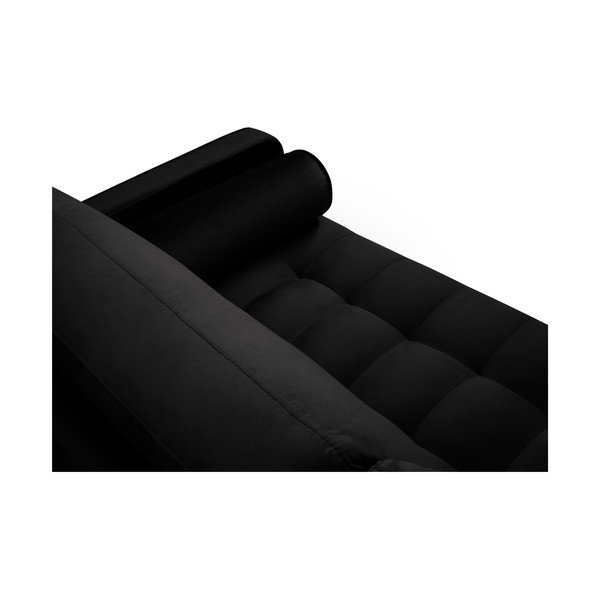 Divano in velluto nero , 219 cm Santo - Milo Casa-image-4