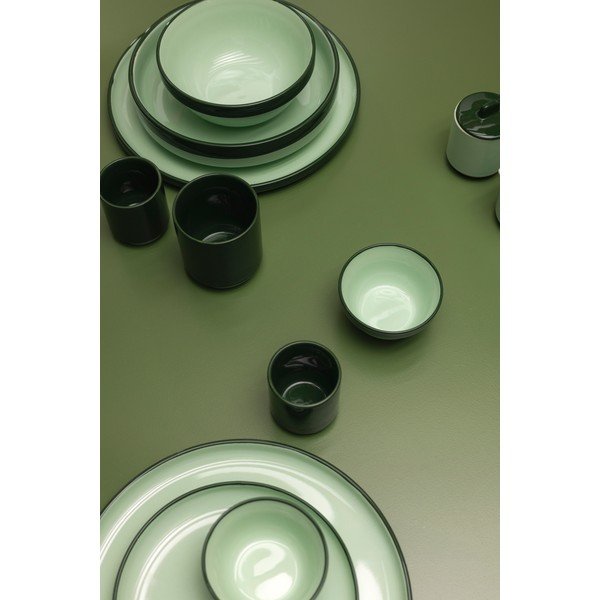 Piatto fondo verde in gres ø 21 cm Duo – ONA-image-1