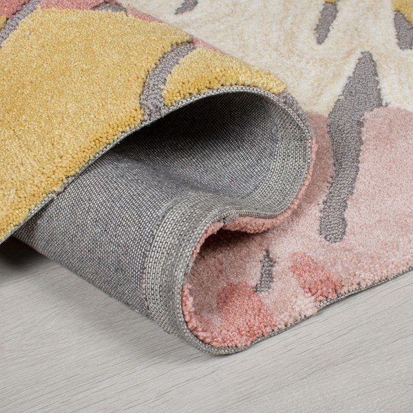 Tappeto giallo/rosa 120x170 cm Woodgrain - Flair Rugs-image-1