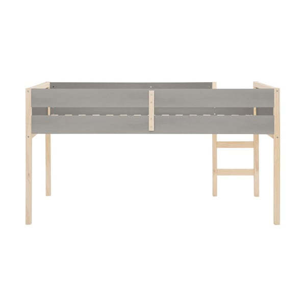 Letto a soppalco colore grigio-naturale in legno di pino per bambini 90x200 cm Square - Støraa-image-3
