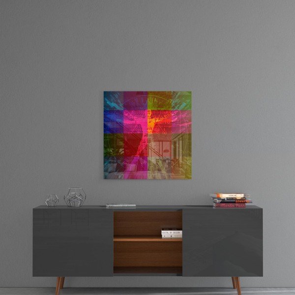 Pittura su vetro , 100 x 100 cm Da Vinci's Lines - Insigne-image-1
