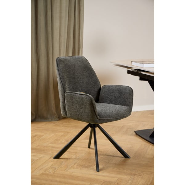Sedia da pranzo grigio scuro con braccioli Graham – Actona-image-1