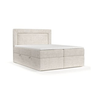 Letto boxspring crema con contenitore 200x200 cm Imagine - Maison de Rêve