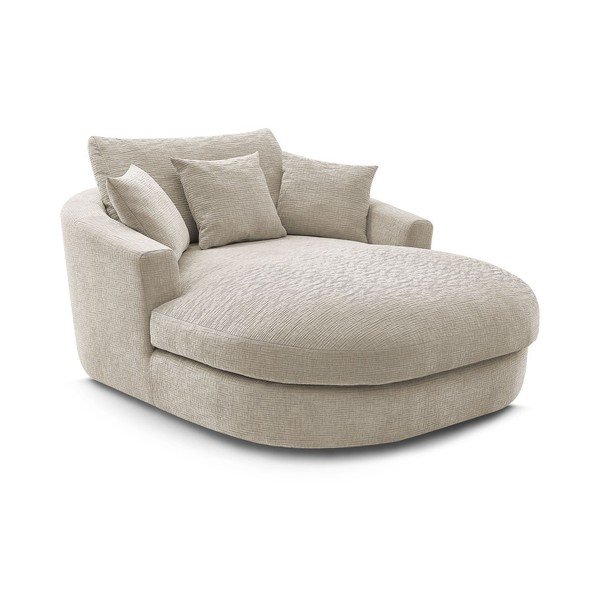 Poltrona beige con rivestimento in ciniglia Belem – Bobochic Paris