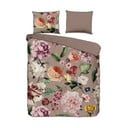 Set copripiumino e federa grigio/marrone in raso di cotone per letto matrimoniale ed esteso 240x220 cm Fiori – Descanso