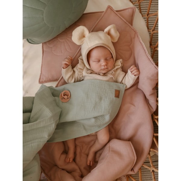 Coperta per neonati in mussola verde 100x100 cm Mint - Moi Mili-image-2