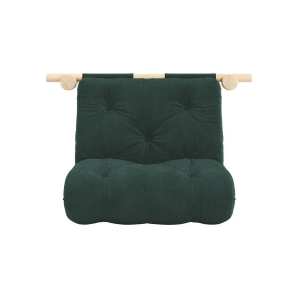 Poltrona verde scuro allungabile con rivestimento in velluto a coste Hooked – Karup Design