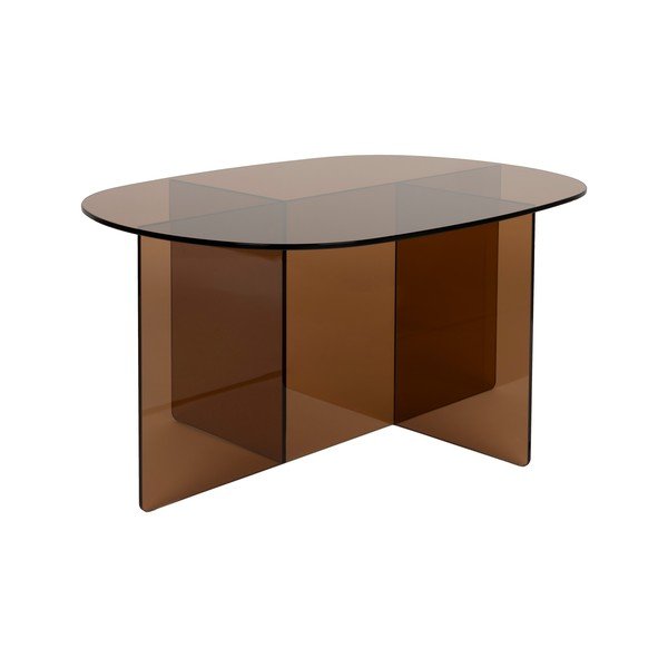 Tavolino da salotto marrone in vetro 60x80 cm Linea – Zuiver