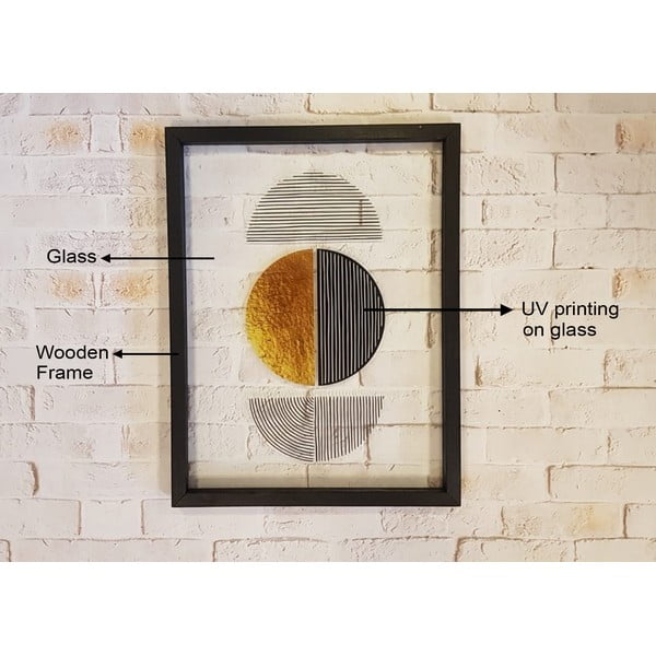 Quadro in vetro in cornice nera Forme II., 32 x 42 cm - Vavien Artwork-image-2