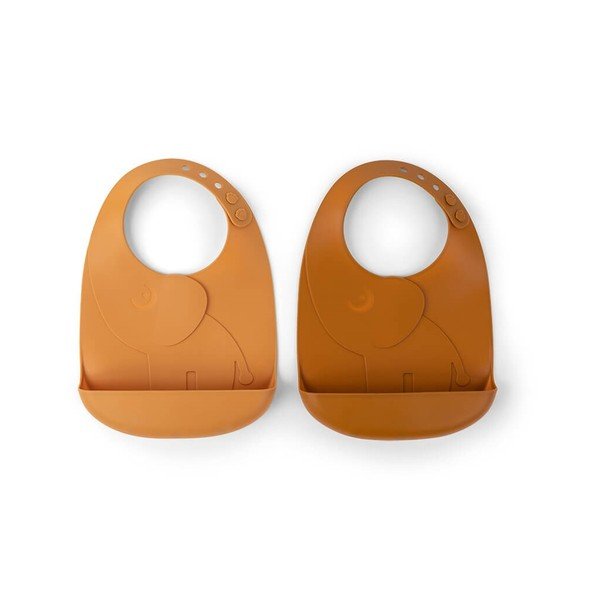Bavaglini gialli in silicone in set da 2 Elphee - Done by Deer
