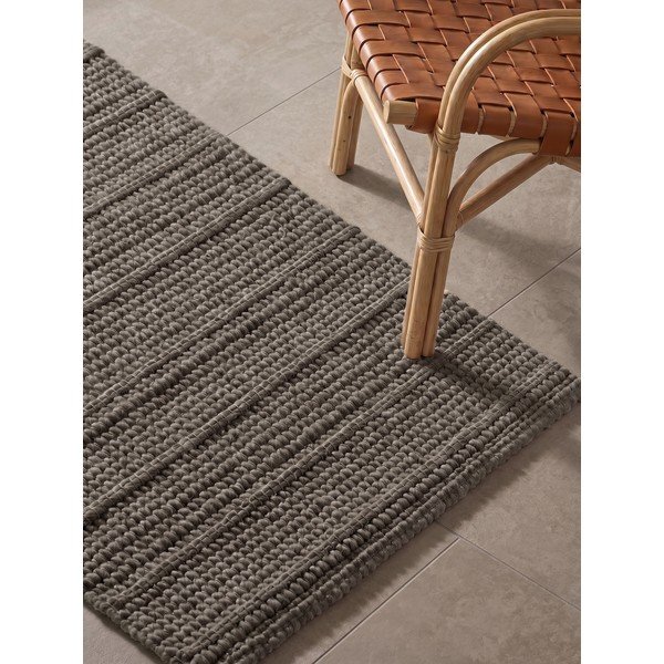 Passatoia grigio scuro/marrone scuro in lana tessuta a mano 80x250 cm Camden Parker – Ted Baker-image-2