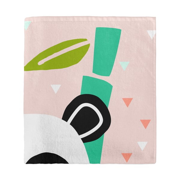 Asciugamano rosa chiaro 150x70 cm Panda - Moshi Moshi-image-3