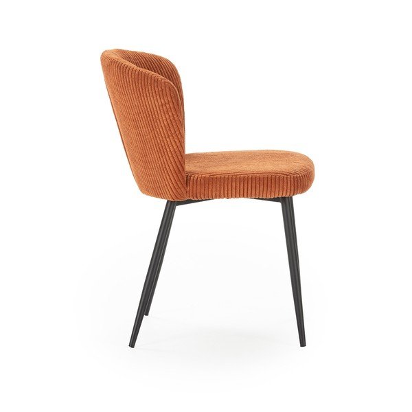 Set di 4 sedie da pranzo in velluto a coste arancione Megan - Marckeric-image-3