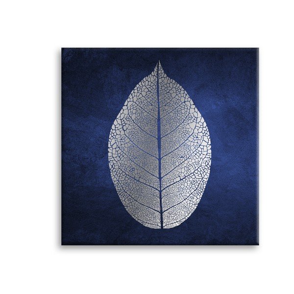 Quadro su tela Uno White Leaf, 60 x 60 cm Silver - Styler-image-2