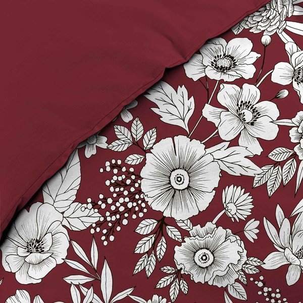 Biancheria da letto in cotone rosso e bianco per letto matrimoniale 240x220 cm Milady - douceur d'intérieur-image-3