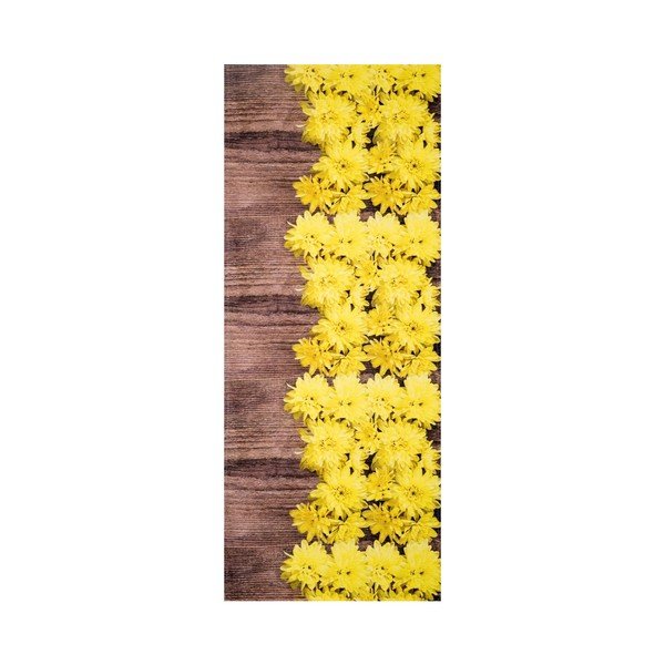 Žluto-hnědý vysoce odolný koberec Webtappeti Dalie, 58 x 80 cm