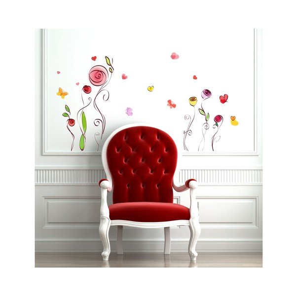 Sada samolepek Ambiance Roses And Butterflies Decals