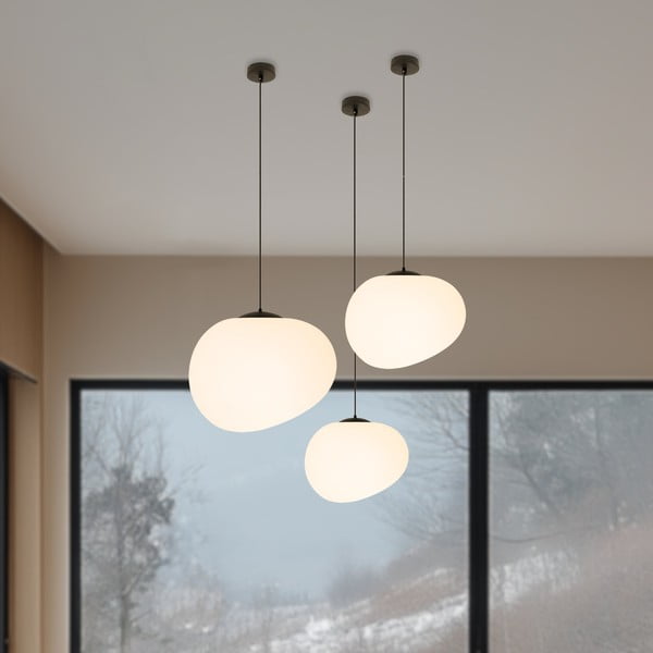 Lampadario bianco e nero ø 25 cm Stones – Candellux Lighting-image-3