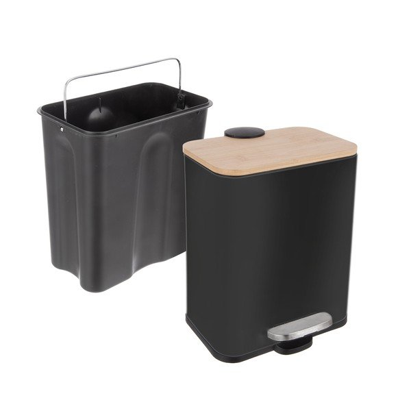 Cestino per la spazzatura nero in acciaio inox con pedale 5 l Black – Orion-image-4