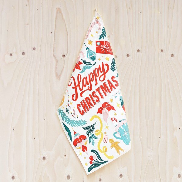 Asciugamano in cotone Happy Christmas, 46 x 71 cm Merry Christmass - eleanor stuart-image-1