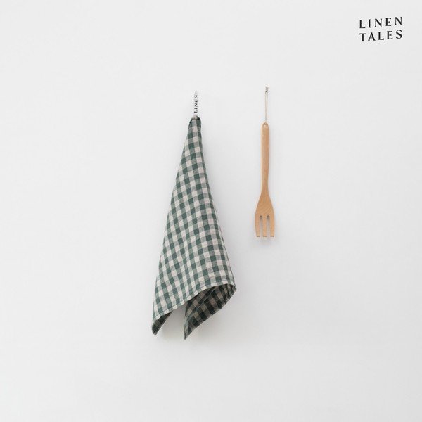 Strofinaccio in lino 45x65 cm Forest Green Gingham – Linen Tales