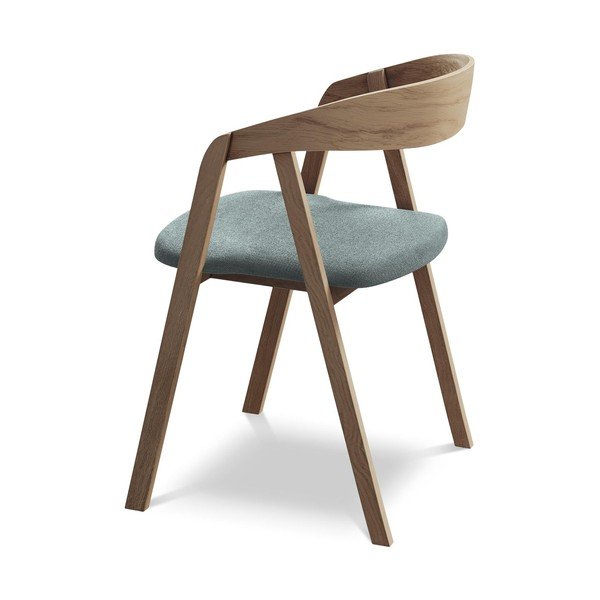 Sedia da pranzo blu in legno massiccio Erika – Makamii-image-3