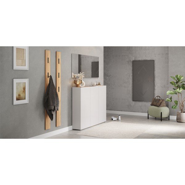 Armadietto color crema con effetto rovere 138x105x25 cm Libbiano – Germania-image-1