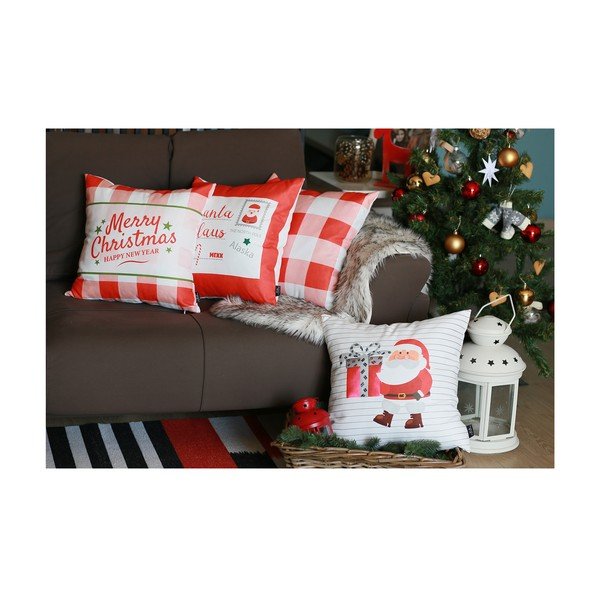 Federa di Natale bianca Mike & Co. NEW YORK Babbo Natale al miele, 45 x 45 cm - Mike & Co. NEW YORK-image-1