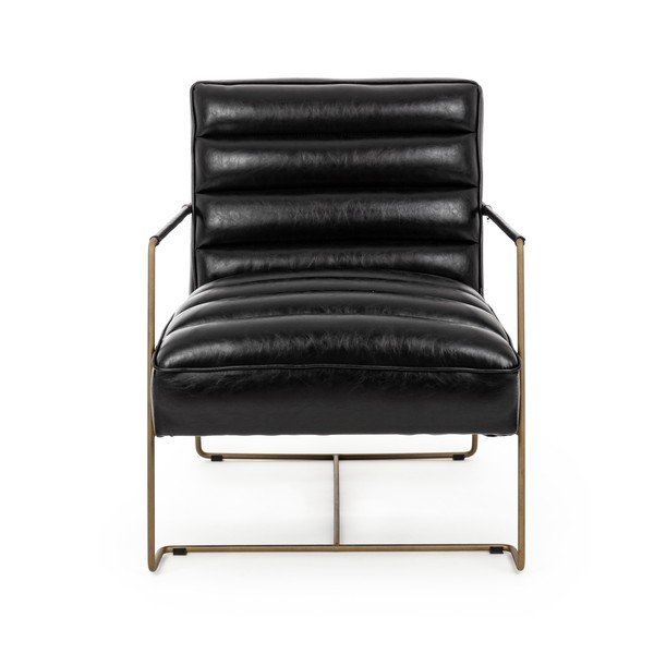 Poltrona nera con rivestimento in finta pelle Brianna – Bizzotto-image-2