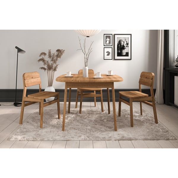 Tavolo da pranzo in legno di quercia di colore naturale 90x160 cm Twig - The Beds-image-4