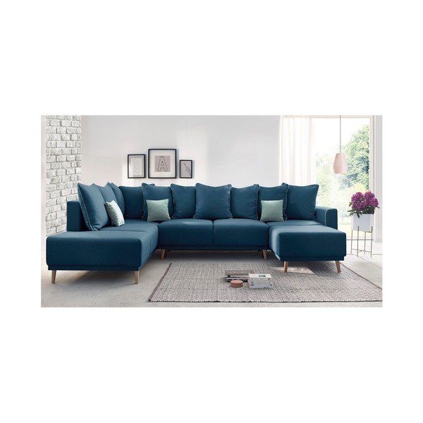 Divano letto a U Panoramique XXL Mola blu navy, angolo destro - Bobochic Paris-image-4