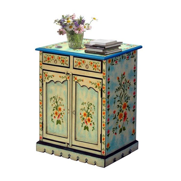 Cassettiera in legno di mango blu Vargas - Støraa