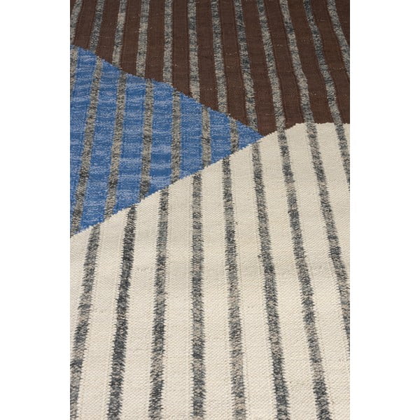 Tappeto blu/marrone in cotone 160x230 cm Hampton – Dutchbone-image-1