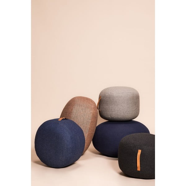 Pouf Zerio blu scuro, ø 50 cm Mochi - Hübsch-image-2