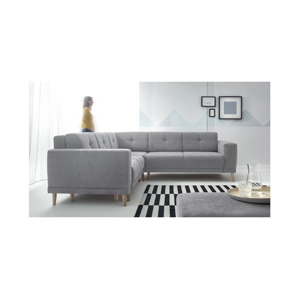 (II. qualità) Divano letto grigio con braccio Luna - Bobochic Paris-image-3