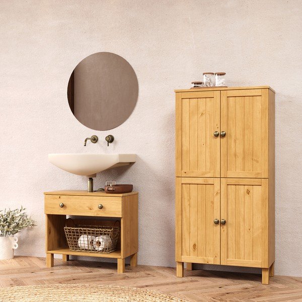 Mobile da lavabo colore naturale chiaro basso 62x55 cm Calle – Støraa-image-2