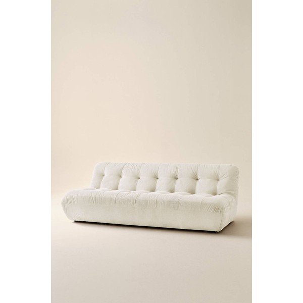 Divano color crema con rivestimento in velluto a coste 212 cm Kelso – Jotex-image-1