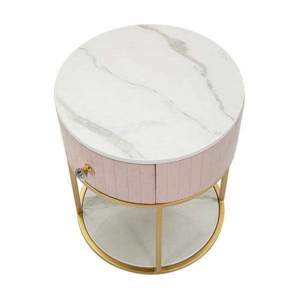 Comodino in rosa chiaro e oro Montpellier - Mauro Ferretti-image-3