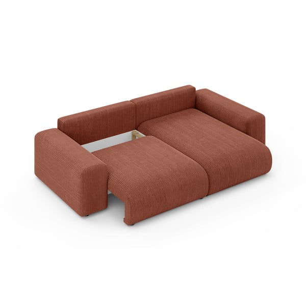 Divano angolare color mattone allungabile/con contenitore (con composizione variabile) con rivestimento in velluto a coste Luma – Ropez-image-4