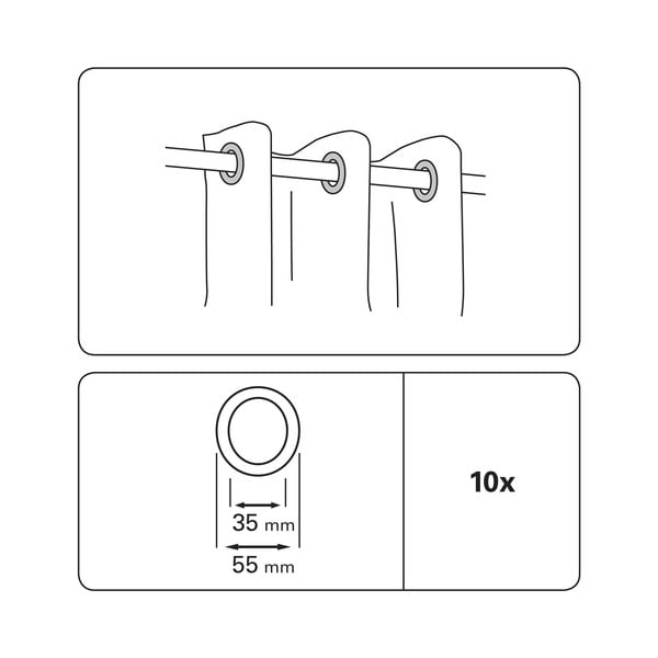 Occhielli per tende in plastica in set da 10 - Gardinia-image-2