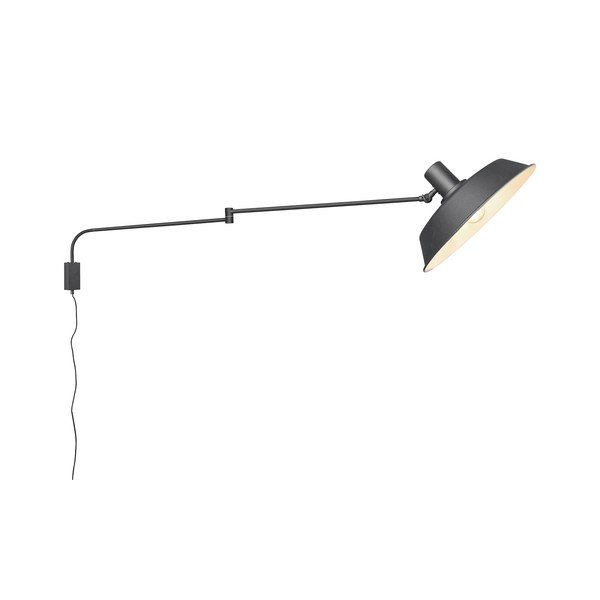 Lampada da parete nera opaca con alimentazione a corrente con struttura flessibile ø 35,5 cm Bolder – Trio-image-4