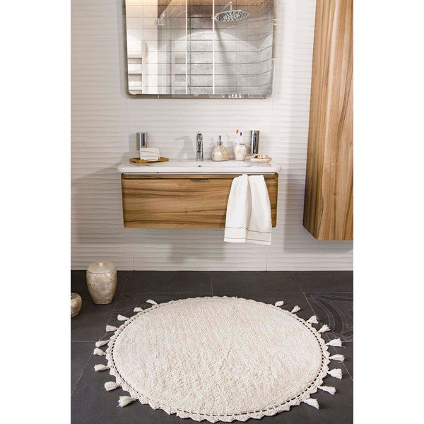 Tappeto da bagno color crema Lowell - Foutastic-image-1