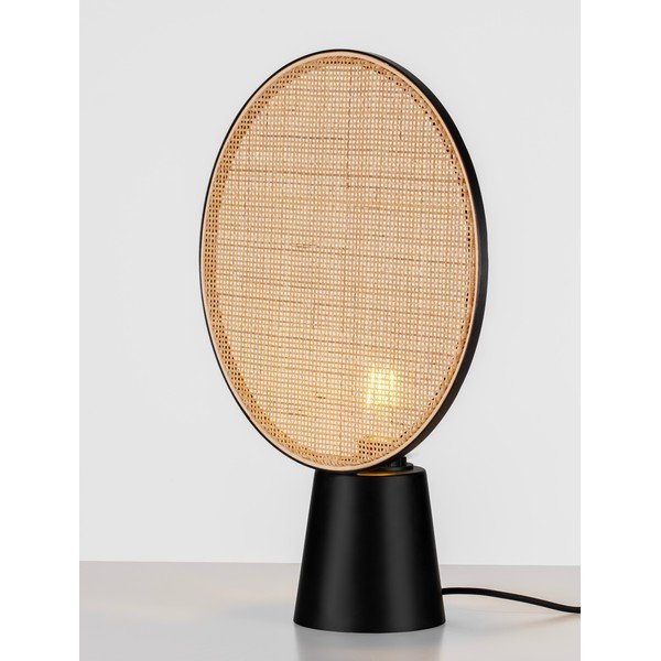 Lampada da tavolo nera opaca/di colore naturale in metallo (altezza totale 48,5 cm) Tierra – Nova Luce-image-1
