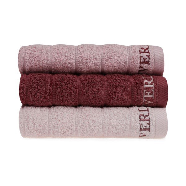 Set di 3 asciugamani rosa, 90 x 50 cm - Unknown-image-2