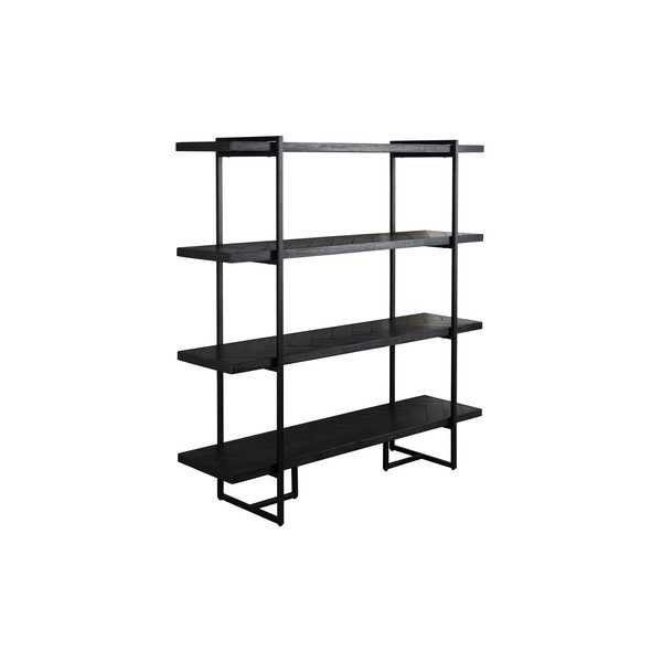 Libreria nera in legno esotico 140x146 cm Class - Dutchbone-image-2