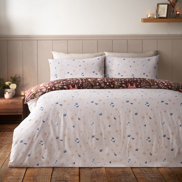 Set copripiumino e federa marrone scuro per letto singolo 135x200 cm Enchanted Twilight Animals – Catherine Lansfield-image-1