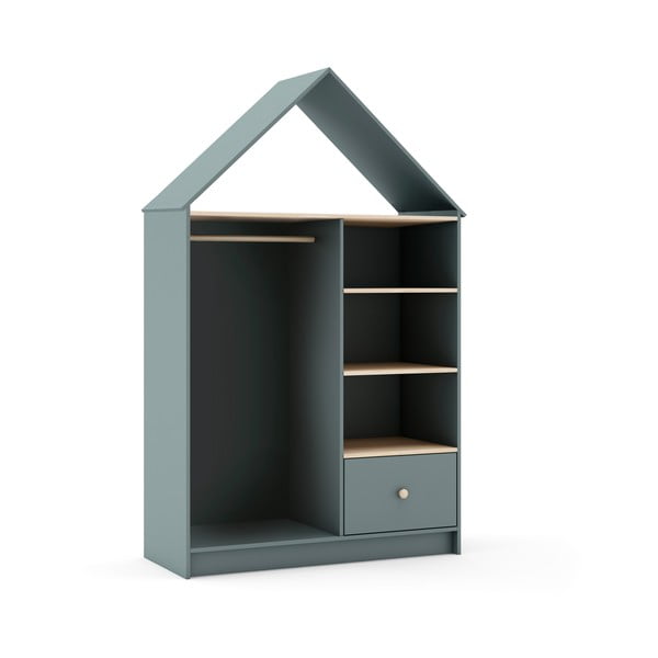 Armadio per bambini verde polveroso a giorno 110x180x45 cm Estefania – Marckeric-image-4