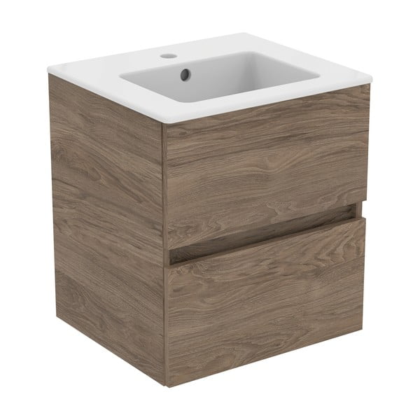 Mobile a sospensione per sottolavabo in noce naturale 50x55 cm Eurovit+ - Ideal Standard-image-2